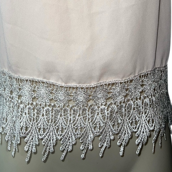 Anthropologie Staring At Stars Blush Pink Cami Top XS Lace Trim Spaghetti Strap - Picture 2 of 8